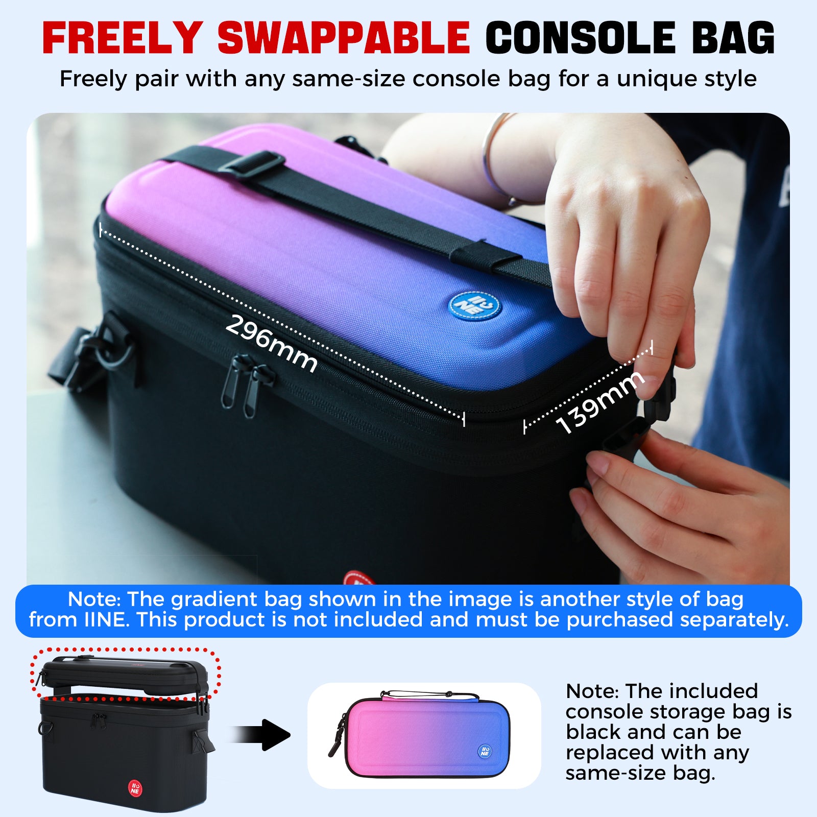 IINE Split Carrying Storage Bag for Switch 2 Compatible with a Full Set of Switch Accessories