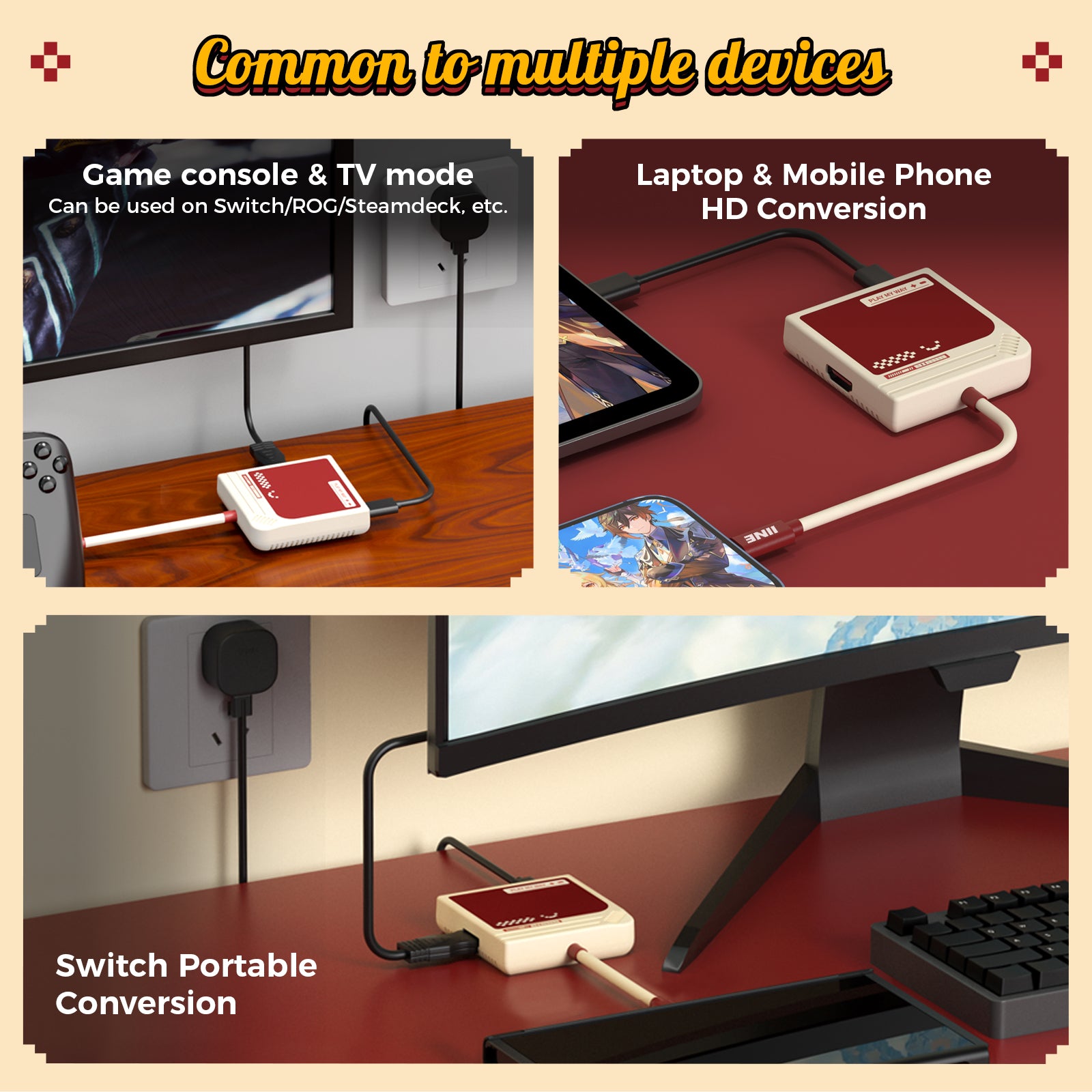 IINE Switch Video Converter 3-in-1 HD Resolution Conversion for Switch 4K/60Hz