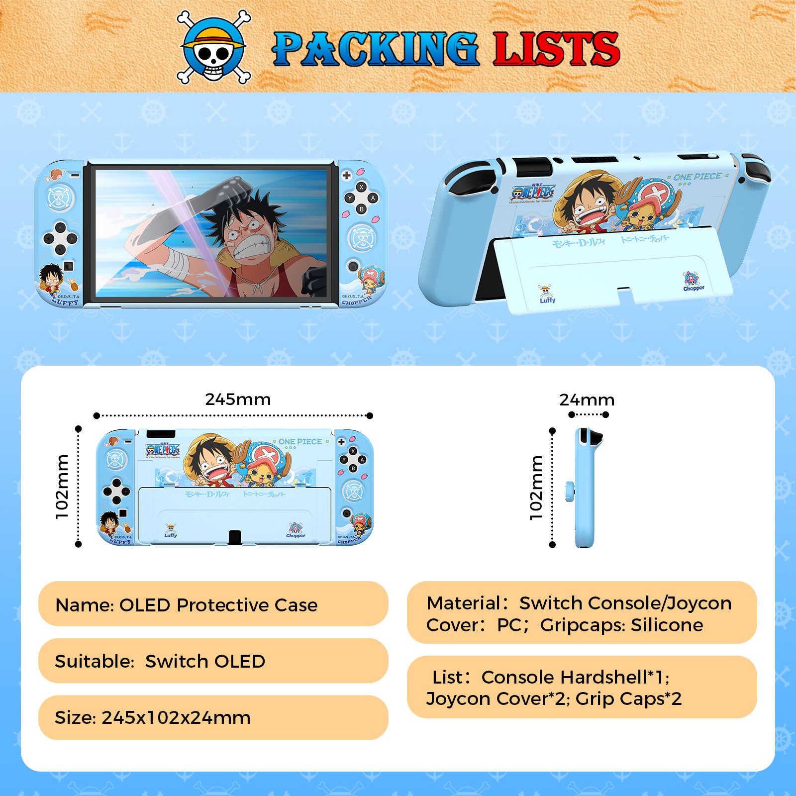 IINE Cartoon Protective Case Cover OLED Console for Nintendo Switch OLED