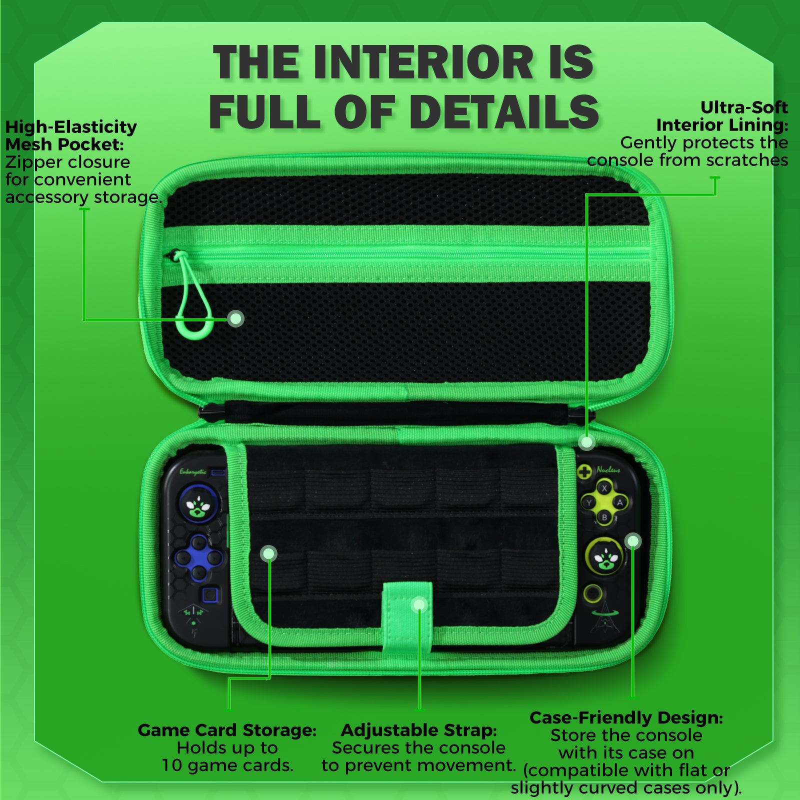 IINE Jormungandr Series for NS OLED/NS / Storage Bag & PC Protection Case & Thumb Grips