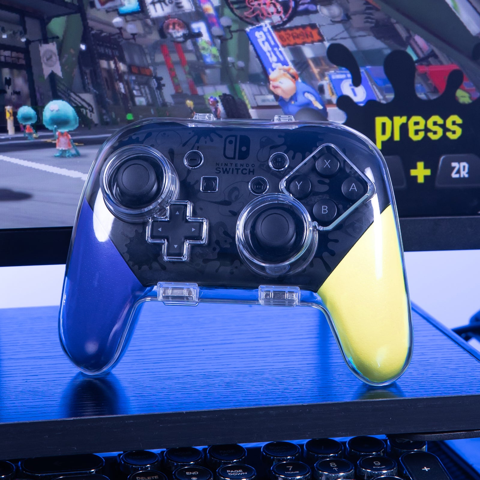 IINE Transparent PC Magnetic Storage Case for Nintendo Switch Pro Controller