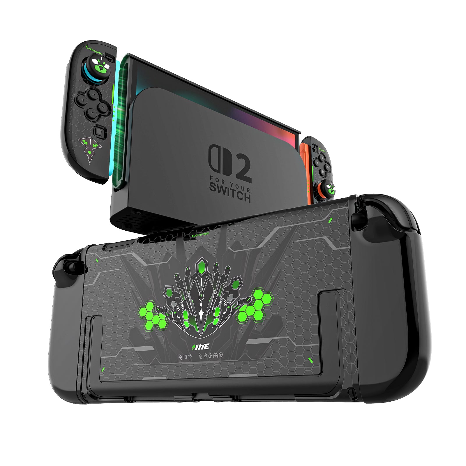 IINE Jormungandr Series for NS2 :Pro Controller / Protective Case/ Thumb Grips(Set of 8)/ Magnetic Game Card Case for / Silicone case for NS2 Pro Controller/Tempered Glass