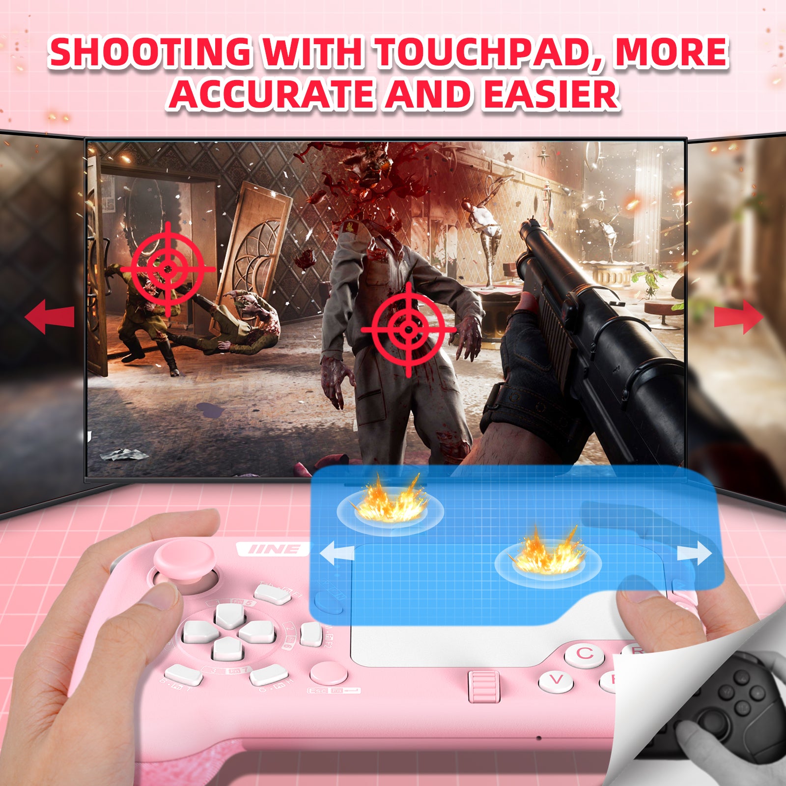 IINE Mouse-Pad Pro Controller As Keyboard and Mouse Combo Set