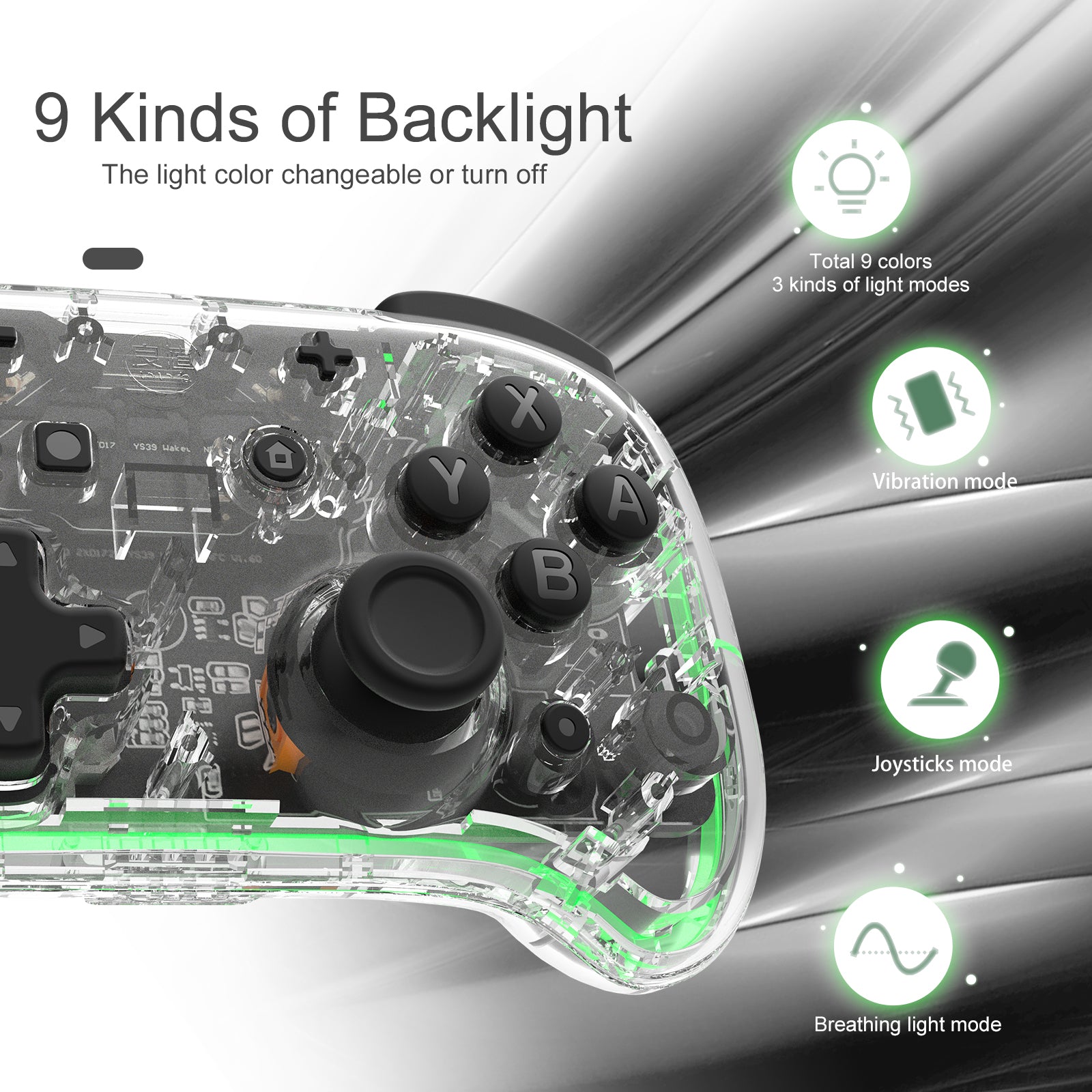 IINE Nintendo Switch Transparent Mini Controller
