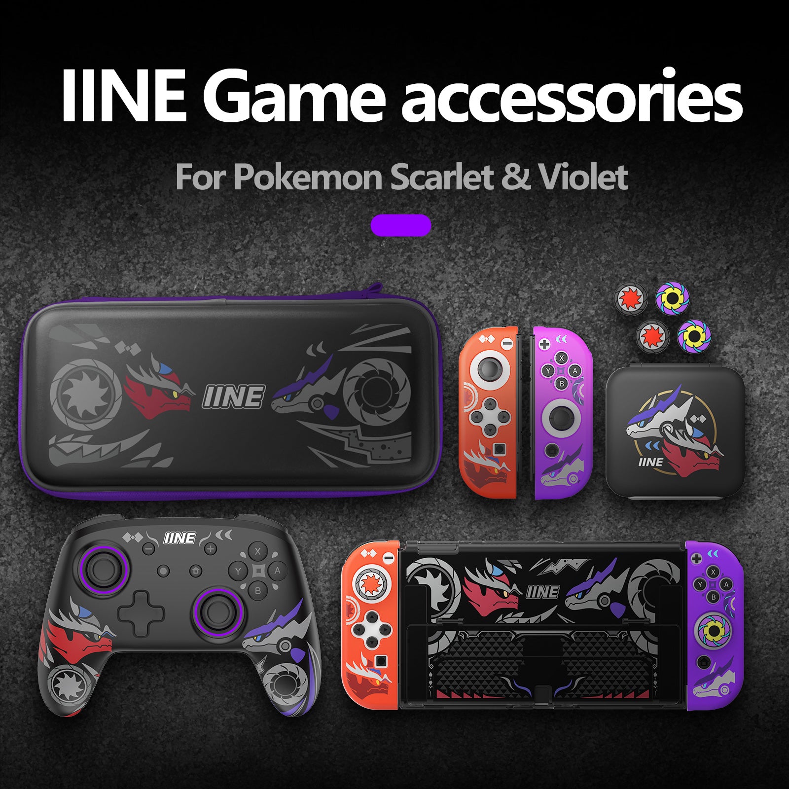 IINE Pokémon Scarlet & Violet Game Accessories for  Nintendo Switch