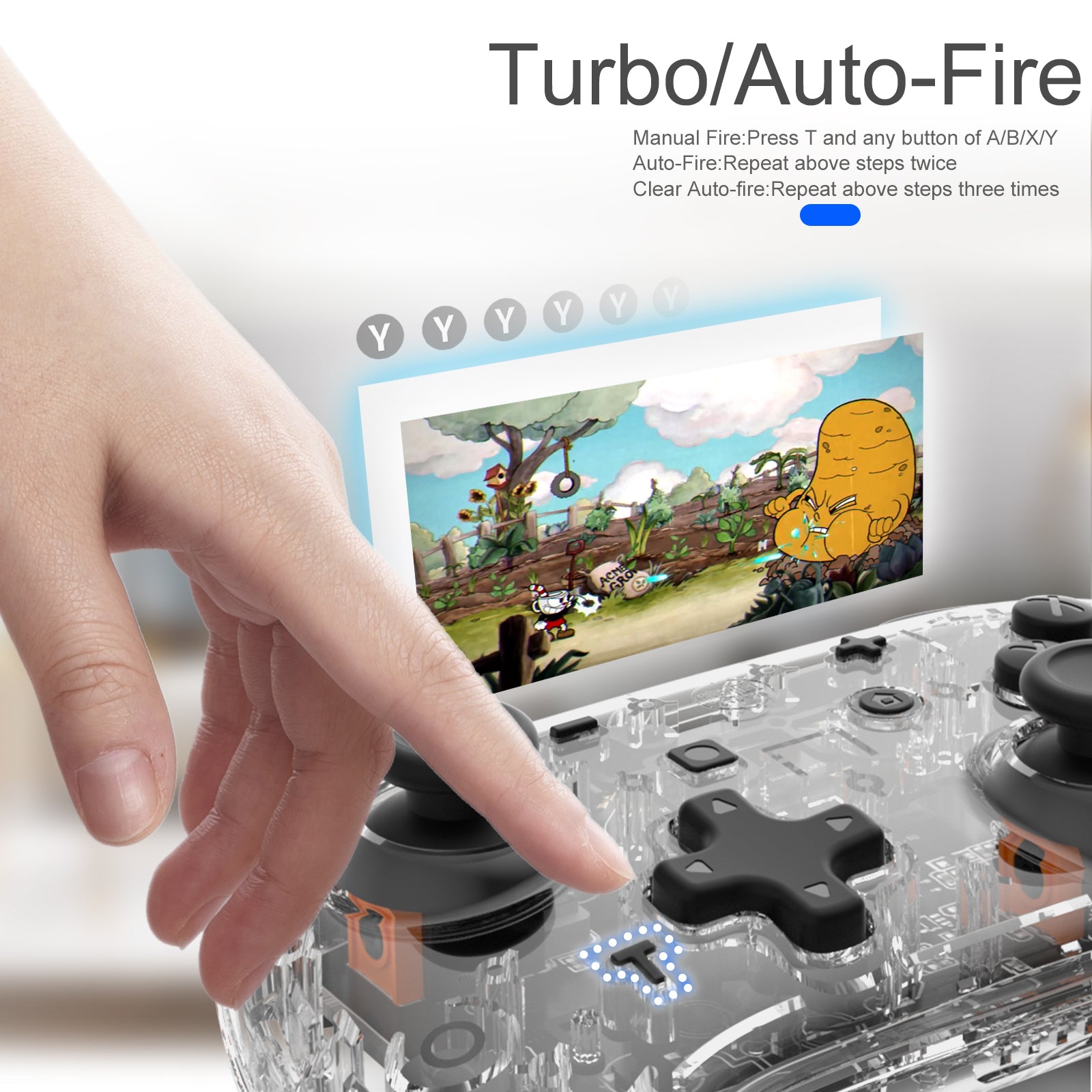 IINE Nintendo Switch Transparent Mini Controller